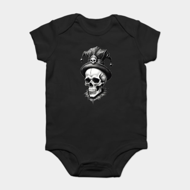 Jester Skull 2 Baby Bodysuit by Grave Digs